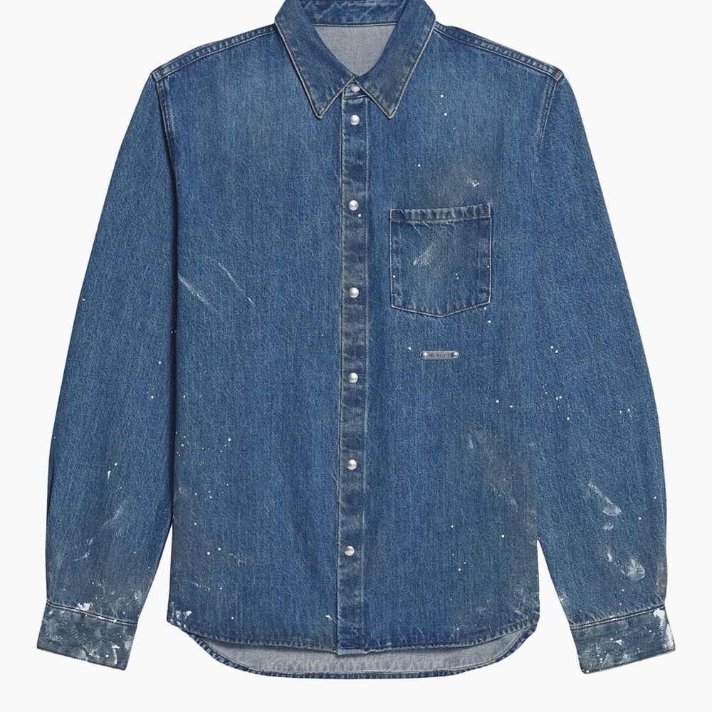 HELMUT LANG Women’s Painted Long Sleeves Denim Shirt Jacket BNWT - Picture 9 of 16
